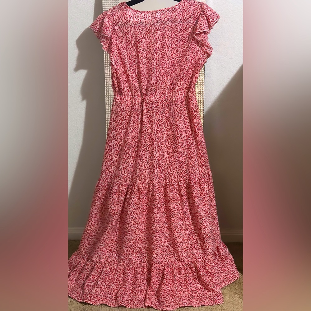 🌸 Effortlessly Pretty 🌺 Red Floral Ruffle Maxi - XL - Picture 7 of 10